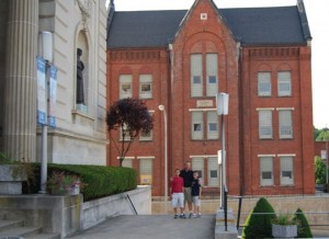 On steps of Blessed Sacrament, across from Cathedral School, Altoona