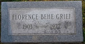 Florence Behe tombstone