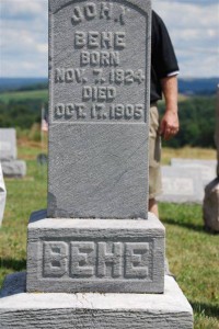 John Behe tombstone