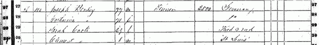 Joseph census entry